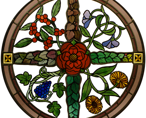 Wappenscheibe vier Jahreszeiten-Glasmalerei-Bleiverglasung-Glasdesign