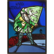 Bannerträger Grüningen Wappenscheibe -Glasmalerei -Bleiverglasung