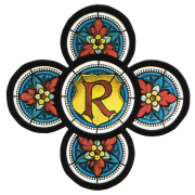 Rosette ref.Kirche Rüti Entwurf und Ausführung --Glasmalerei-Bleiverglasung