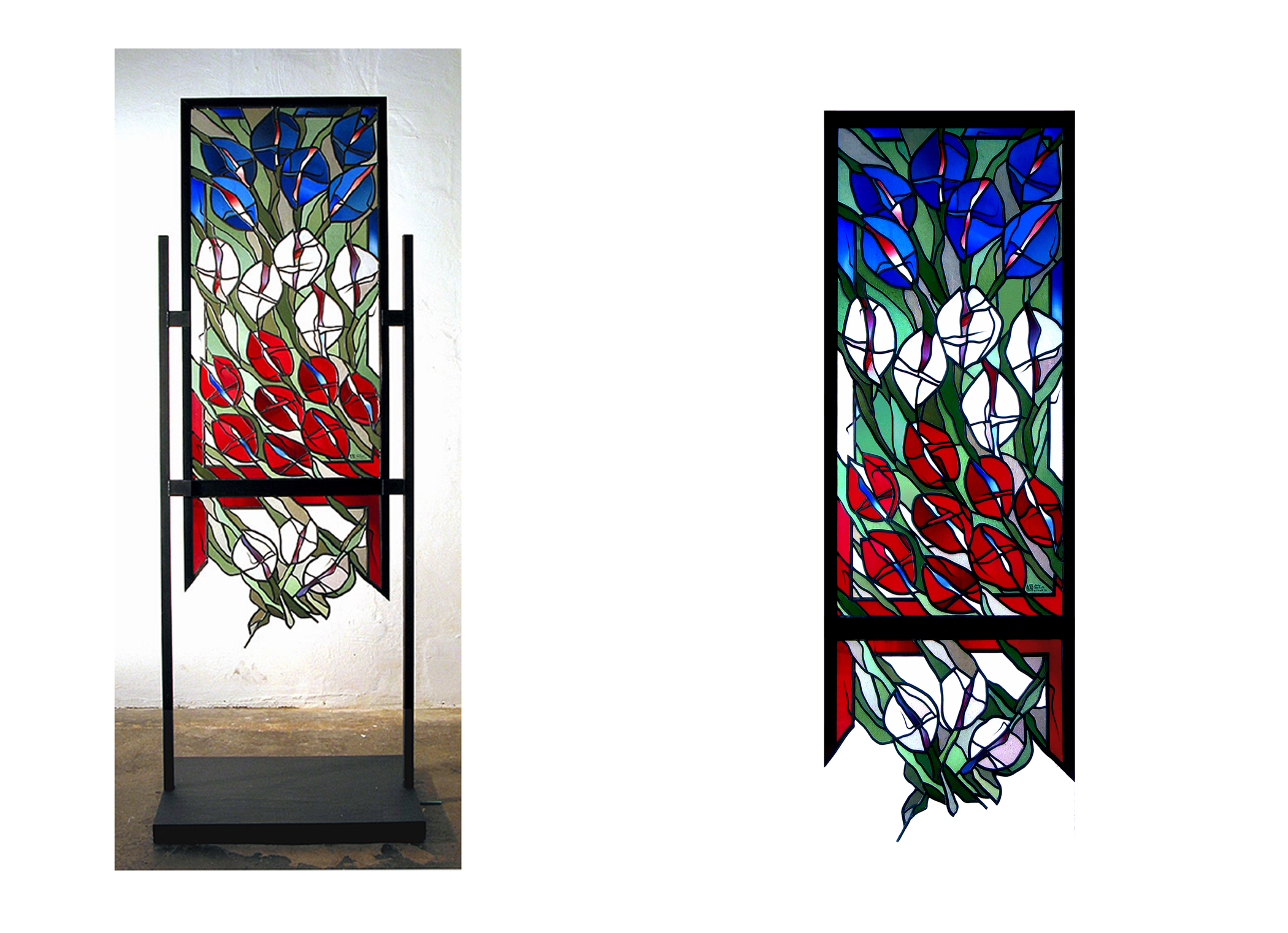Glasstele Tricolore –Atelier für Glasmalerei - Peter Kuster