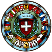 Wappenscheibe Schweiz mit allen Kantonen -Bleiverglasung -Glasmalerei