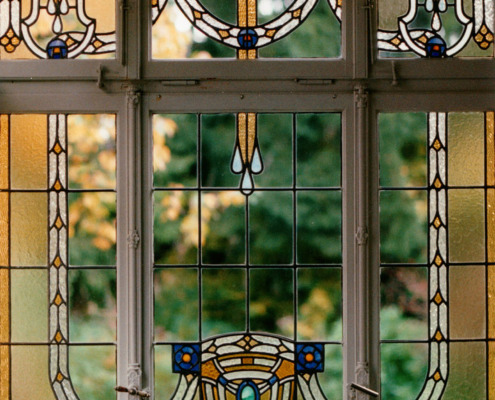 Reparatur Bleiverglasung Jugendstilfenster Glasmalerei