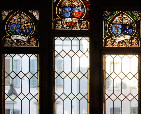 Restauration Bleiverglasung und Wappenfenster Glasmalerei2